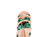 Rose gold Channel Set Round Green Sapphire Multi-Row Band_11