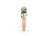 Rose gold Channel Set Round Green Sapphire Multi-Row Band_8