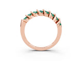 Rose gold Channel Set Round Green Sapphire Multi-Row Band_9