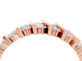 Rose gold Channel Set Round Moissanite Anniversary Band with Vertical Prongs_10