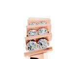 Rose gold Channel Set Round Moissanite Anniversary Band with Vertical Prongs_11