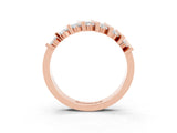 Rose gold Channel Set Round Moissanite Anniversary Band with Vertical Prongs_9