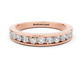 Rose gold Channel Set Round Moissanite Eternity Band_6