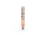 Rose gold Channel Set Round Moissanite Eternity Band_8