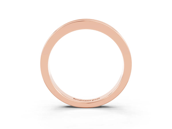 Rose Gold Round Moissanite Channel Set Half Eternity Band with Plain Walls