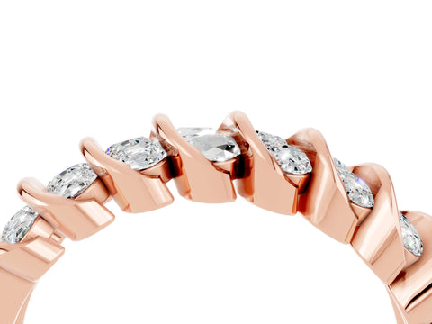 Rose gold Channel Set Round Moissanite Multi-Row Band_10