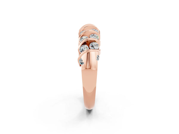 Rose gold Channel Set Round Moissanite Multi-Row Band