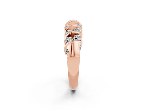 Rose gold Channel Set Round Moissanite Multi-Row Band_8