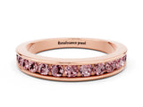 Rose gold Channel Set Round Morganite Eternity Band_6