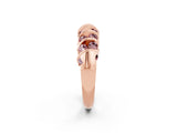 Rose gold Channel Set Round Morganite Multi-Row Band_8