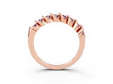 Rose gold Channel Set Round Morganite Multi-Row Band_9