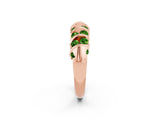 Rose gold Channel Set Round Peridot Multi-Row Band_8