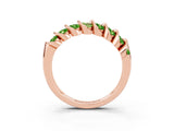 Rose gold Channel Set Round Peridot Multi-Row Band_9