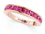 Rose gold Channel Set Round Pink Sapphire Eternity Band_19