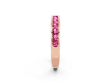 Rose gold Channel Set Round Pink Sapphire Eternity Band_20
