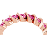 Rose gold Channel Set Round Pink Sapphire Multi-Row Band_10