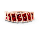 Rose gold Channel Set Round Ruby Anniversary Band with Vertical Prongs_6