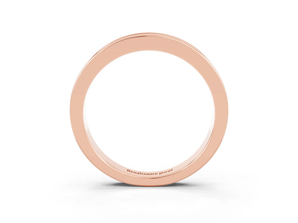 Rose Gold Round Lab-Grown Ruby Channel Set Half Eternity Band with Plain Walls