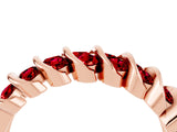 Rose gold Channel Set Round Ruby Multi-Row Band_10