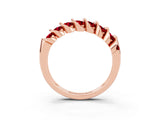 Rose gold Channel Set Round Ruby Multi-Row Band_9