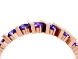 Rose gold Channel Set Round Tanzanite Anniversary Band with Vertical Prongs_10