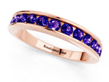 Rose gold Channel Set Round Tanzanite Eternity Band_7
