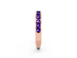 Rose gold Channel Set Round Tanzanite Eternity Band_8