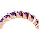 Rose gold Channel Set Round Tanzanite Multi-Row Band_10