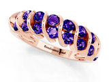 Rose gold Channel Set Round Tanzanite Multi-Row Band_7