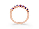 Rose gold Channel Set Round Tanzanite Multi-Row Band_9