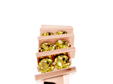 Rose gold Channel Set Round Yellow Sapphire Anniversary Band with Vertical Prongs_11