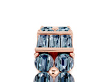 Rose gold Channel Set Round and Baguette Aquamarine Anniversary Band with Prong Setting_23