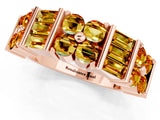 Rose gold Channel Set Round and Baguette Citrine Anniversary Band with Prong Setting_19