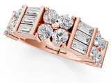 Rose gold Channel Set Round and Baguette Diamond Anniversary Band with Prong Setting_198