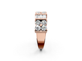 Rose gold Channel Set Round and Baguette Diamond Anniversary Band with Prong Setting_199