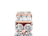 Rose gold Channel Set Round and Baguette Diamond Anniversary Band with Prong Setting_202