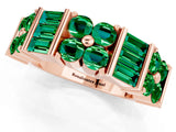 Rose gold Channel Set Round and Baguette Emerald Anniversary Band with Prong Setting_19