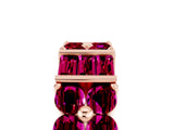 Rose gold Channel Set Round and Baguette Garnet Anniversary Band with Prong Setting_23