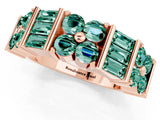 Rose gold Channel Set Round and Baguette Green Sapphire Anniversary Band with Prong Setting_19
