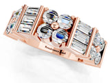 Rose gold Channel Set Round and Baguette Moissanite Anniversary Band with Prong Setting_19