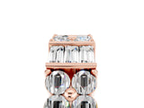 Rose gold Channel Set Round and Baguette Moissanite Anniversary Band with Prong Setting_23
