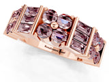 Rose gold Channel Set Round and Baguette Morganite Anniversary Band with Prong Setting_19
