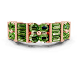Rose gold Channel Set Round and Baguette Peridot Anniversary Band with Prong Setting_18