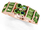 Rose gold Channel Set Round and Baguette Peridot Anniversary Band with Prong Setting_19