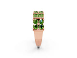Rose gold Channel Set Round and Baguette Peridot Anniversary Band with Prong Setting_20