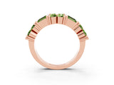 Rose gold Channel Set Round and Baguette Peridot Anniversary Band with Prong Setting_21