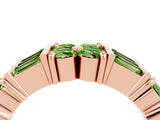 Rose gold Channel Set Round and Baguette Peridot Anniversary Band with Prong Setting_22