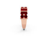 Rose gold Channel Set Round and Baguette Ruby Anniversary Band with Prong Setting_20