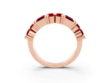 Rose gold Channel Set Round and Baguette Ruby Anniversary Band with Prong Setting_21