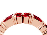 Rose gold Channel Set Round and Baguette Ruby Anniversary Band with Prong Setting_22